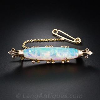 Antique Opal Bar Pin - 2