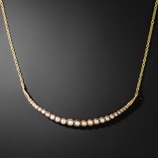 Antique Pearl Crescent Necklace By Carter and Gough, Circa 1900 - 2