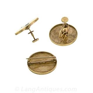 Antique Pin and Earring Suite