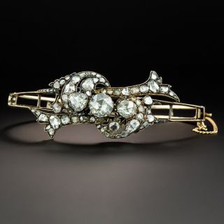 Antique Rose-Cut Diamond Bangle Bracelet - 1