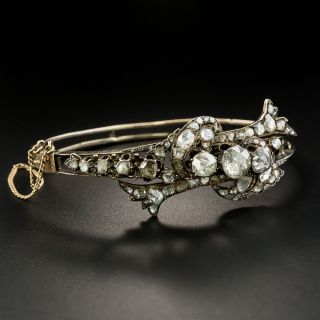 Antique Rose-Cut Diamond Bangle Bracelet