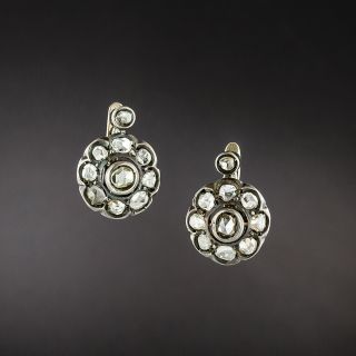 Antique Rose-Cut Diamond Cluster Earrings - 3