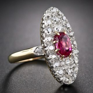 Antique Ruby And Diamond Dinner Ring