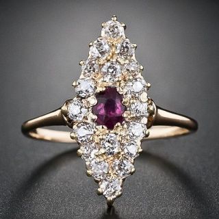 Antique Ruby and Diamond Dinner Ring