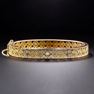 Antique Sapphire and Diamond Bangle Bracelet, c.1900 - 1