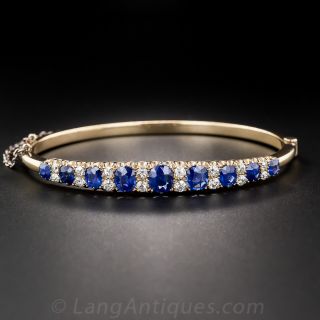 Antique Sapphire and Diamond Bangle Bracelet