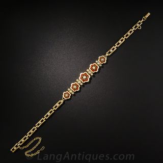 Antique Seed Pearl and Enamel Bracelet