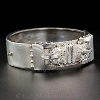 Antique Silver Buckle Bangle Bracelet