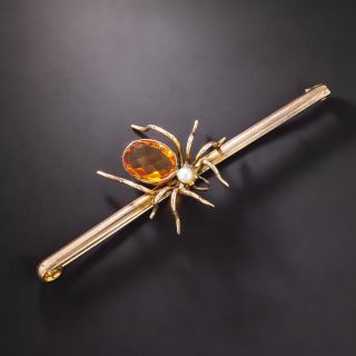 Antique Spider Bar Pin - 1