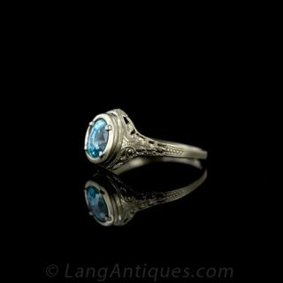 Antique Style Filigree Zircon Ring