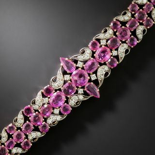 Pink Sapphire and Diamond Bracelet - 3