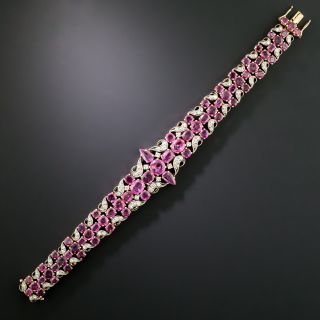Pink Sapphire and Diamond Bracelet - 4