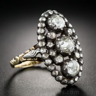 Antique Style Rose-Cut Diamond Dinner Ring