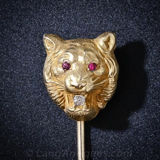 Antique Tiger Stickpin - 1