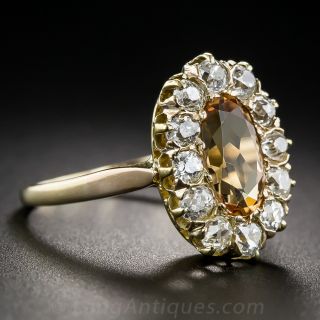 Antique Topaz and Diamond Ring