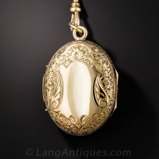 Antique Victorian Cameo Locket Necklace