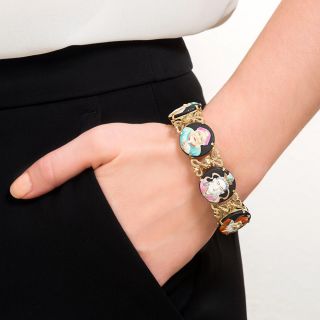 Arita Button Bracelet with Dragon Links