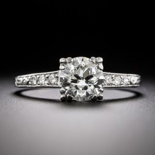 Art Deco 1.00 Carat Diamond Engagement Ring - GIA E VS1 - 2