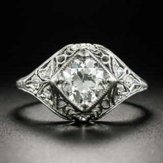 Art Deco 1.00 Carat Diamond Filigree Engagement Ring - GIA H SI2 - 2