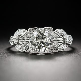 Art Deco 1.01 Carat Diamond Buckle Ring - GIA J VS2 - 5