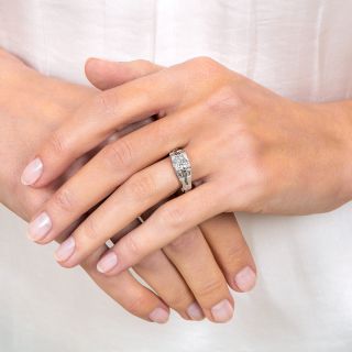 Art Deco 1.01 Carat Diamond Engagement Ring - GIA E VVS2 