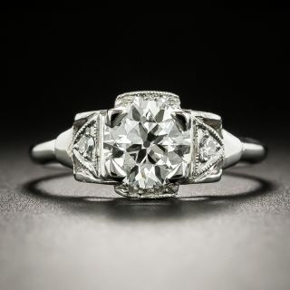 Art Deco 1.01 Carat Diamond Engagement Ring - GIA H VS2 - 2