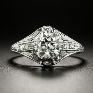 Art Deco 1.01 Carat Diamond Engagement Ring - GIA L VS1 - 2