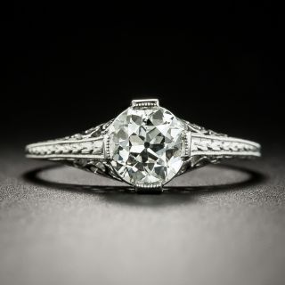 Art Deco 1.01 Carat Diamond Solitaire Engagement Ring - GIA J VS2 - 2
