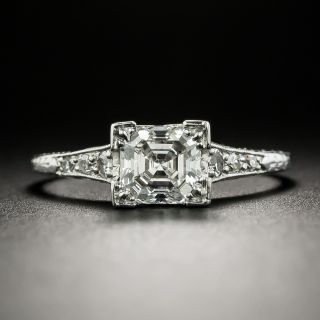 Art Deco 1.01 Carat Emerald-Cut Diamond Ring by, Markowitz and Friedman - GIA H SI1 - 2