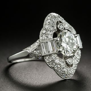 Art Deco 1.03 Carat Diamond Platinum Engagement Ring - GIA K VS1