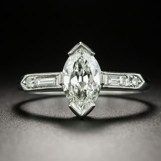 Art Deco 1.03 Carat Marquise-Cut Diamond Engagement Ring - GIA I VVS1 - 2
