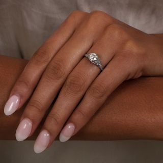 Art Deco 1.04 Carat Diamond Engagement Ring - GIA G SI1