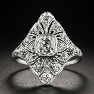 Art Deco 1.05 Carat Asscher-Cut Diamond Dinner Ring - 1