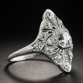 Art Deco 1.05 Carat Asscher-Cut Diamond Dinner Ring