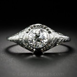 1.10 Carat Diamond Filigree Engagement Ring - 1