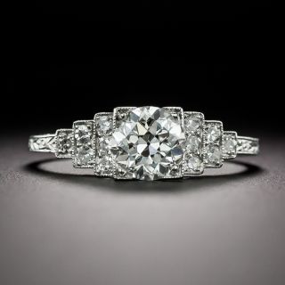 Art Deco 1.07 Carat Diamond Engagement Ring, GIA - H SI1 - 2