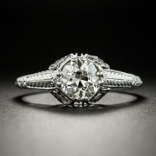 Art Deco 1.08 Carat Diamond Solitaire Engagement Ring - GIA M VS2 - 2
