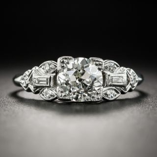 Art Deco 1.09 Carat Diamond Platinum Engagement Ring - GIA J VVS2  - 2