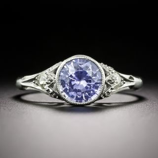 Art Deco 1.09 Carat No-Heat Purple Sapphire and Diamond Ring - 3