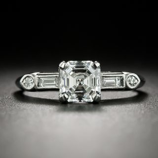 Art Deco 1.10 Carat  Asscher-Cut Diamond Engagement Ring - GIA D VS1  - 2