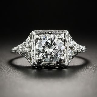 Art Deco 1.10 Carat Diamond Platinum Engagement Ring - GIA G VS1 - 2