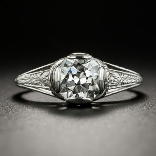 Art Deco 1.10 Carat Diamond Solitaire Engagement Ring - GIA F SI2  - 3