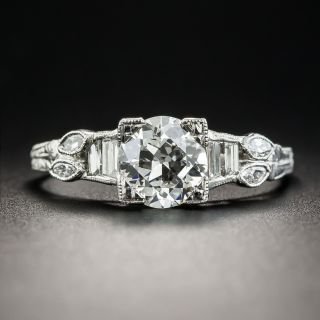 Art Deco 1.12 Carat Diamond Platinum Engagement Ring - GIA I VS1