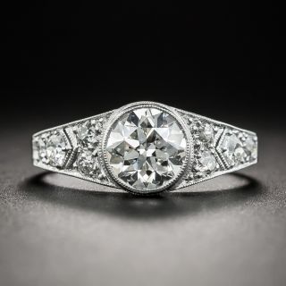 Art Deco 1.18 Carat Diamond Platinum Engagement Ring - GIA H VS1 - 1