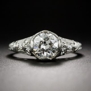 Art Deco 1.19 Carat Diamond Engagement Ring - GIA G SI2 - 1