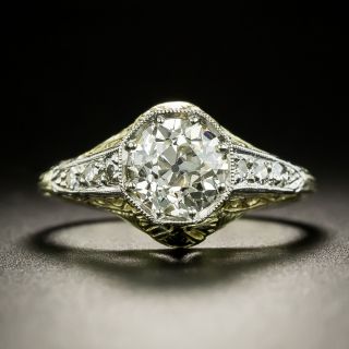 Art Deco 1.20 Carat Diamond Two-Tone Engagement Ring - GIA I VS1 - 3