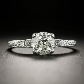 Art Deco 1.21 Carat Diamond Solitaire Engagement Ring - GIA L SI1 - 2
