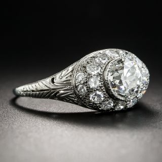 Art Deco 1.22 Carat Diamond Platinum Engagement Ring - GIA J SI1