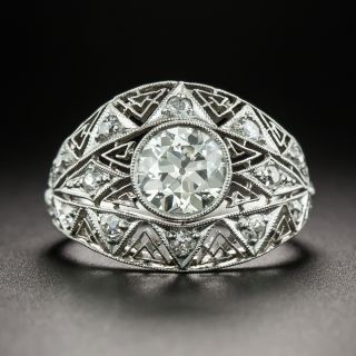 Art Deco 1.24 Carat Diamond Engagement Ring - GIA K SI1 - 2