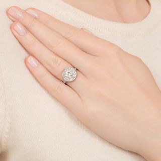 Art Deco 1.26 Carat Diamond Halo Engagement Ring - GIA  I VS2 
